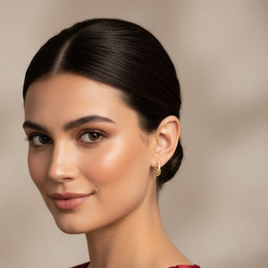 Aros ICIAR  con circonitas y plata de ley con baño de oro de 18kts