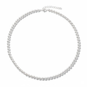 Collar de bolitas de plata de ley 925 — gargantilla clásica atemporal para mujer, ideal para ti, para regalo de cumpleaños o San Valentín