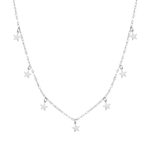 Collar Asteria Plata de plata de ley 925, sobre fondo blanco. Joyería artesanal española Algo de Olga.