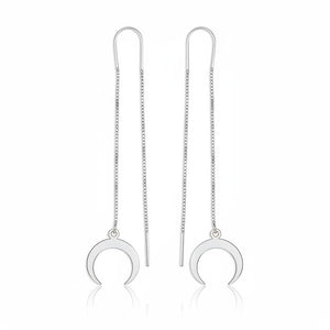 PENDIENTES LARGOS CON MEDIALUNAS AL FINAL