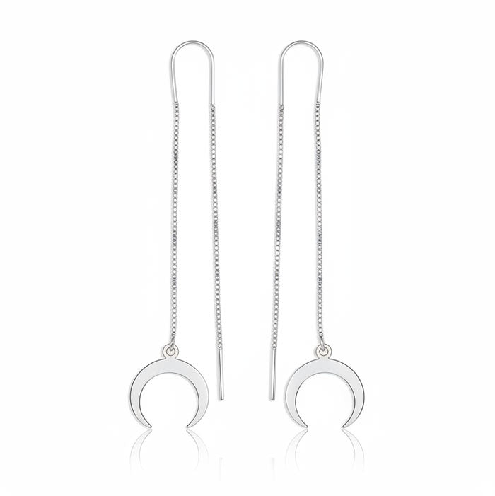 PENDIENTES LARGOS CON MEDIALUNAS AL FINAL