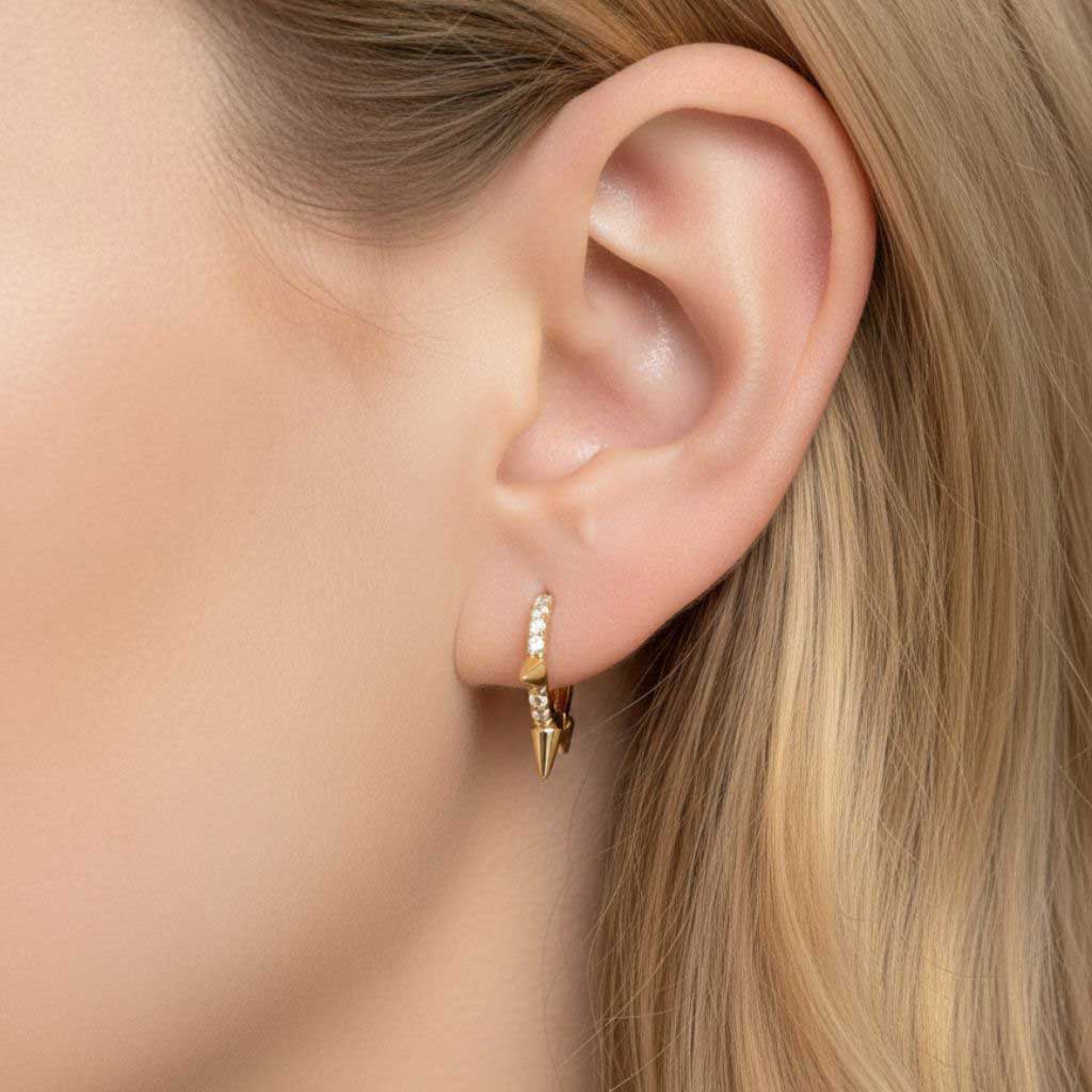AROS MINI QUEEN PLATA DE LEY CON BAÑO DE ORO